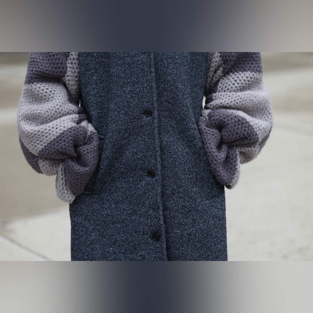 Tu Lize checkered crochet coat - Picture 3 of 8